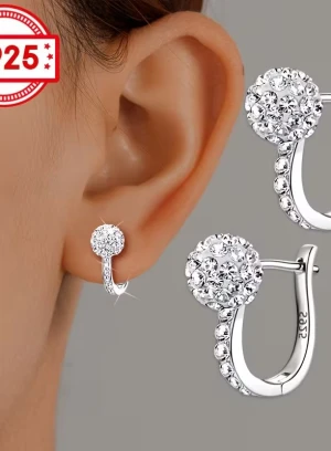 Серебряные серьги 925 пробы с сияющим цирконом — на заказ в Алматы - 660605 - фото 1 (mini)