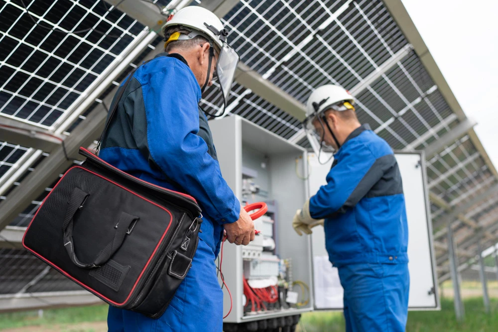 Waaruit bestaat een zonne-energiecentrale: apparatuur, beveiliging en controle vóór installatie - photo - ID256